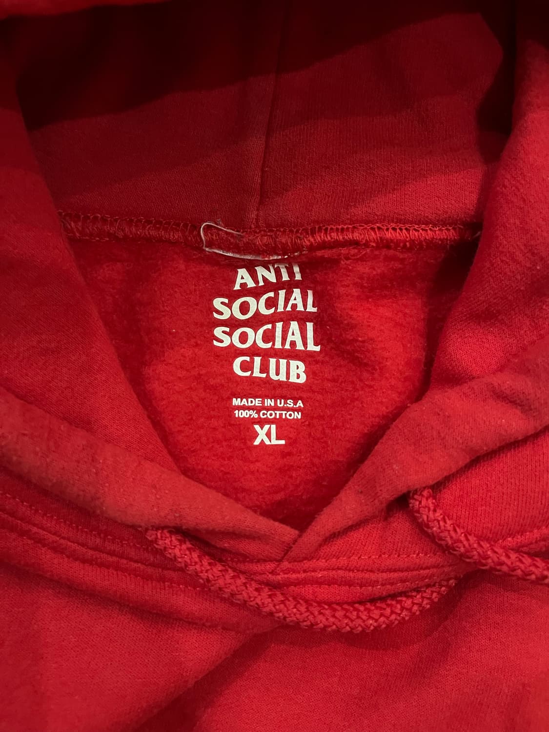 안티소셜소셜클럽 레드 후드티 xl 상품이미지4