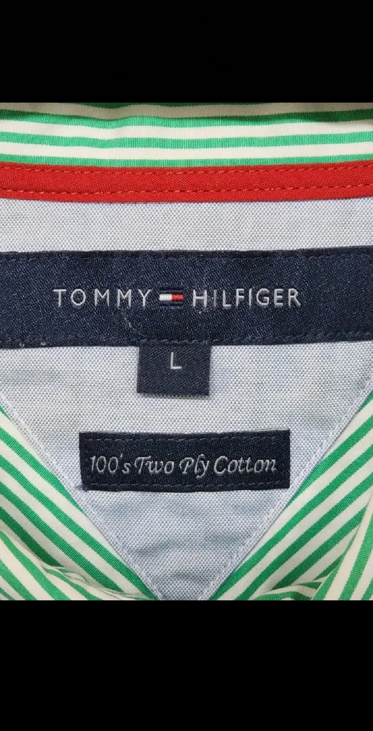 (XL) 타미힐피거 셔츠 스트라이프 로고 남방 토미 캐주얼  상품이미지3