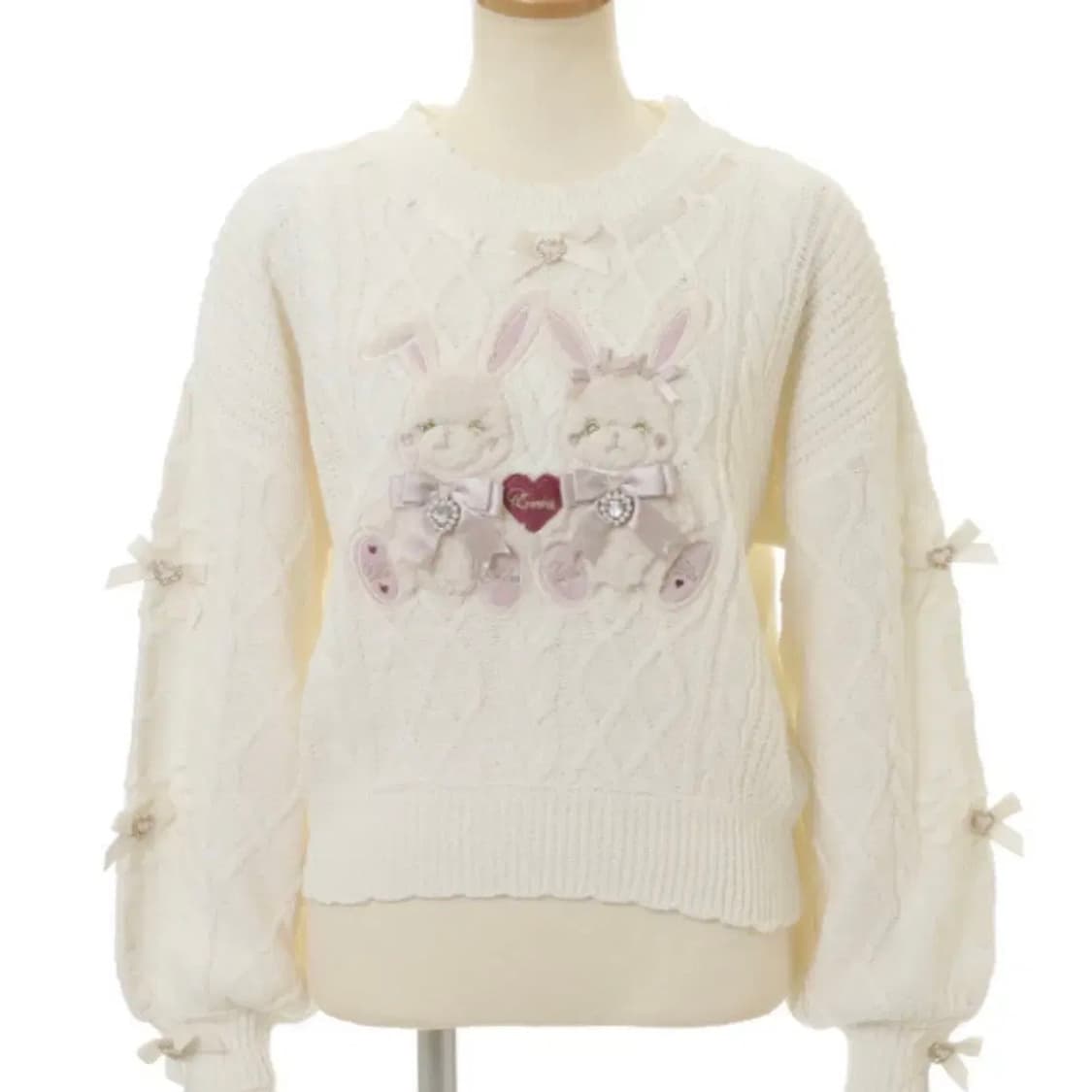 리즈리사 트윈버니 니트 블라우스 양산형 지뢰계 시크릿허니 로지타 마즈 상품이미지1