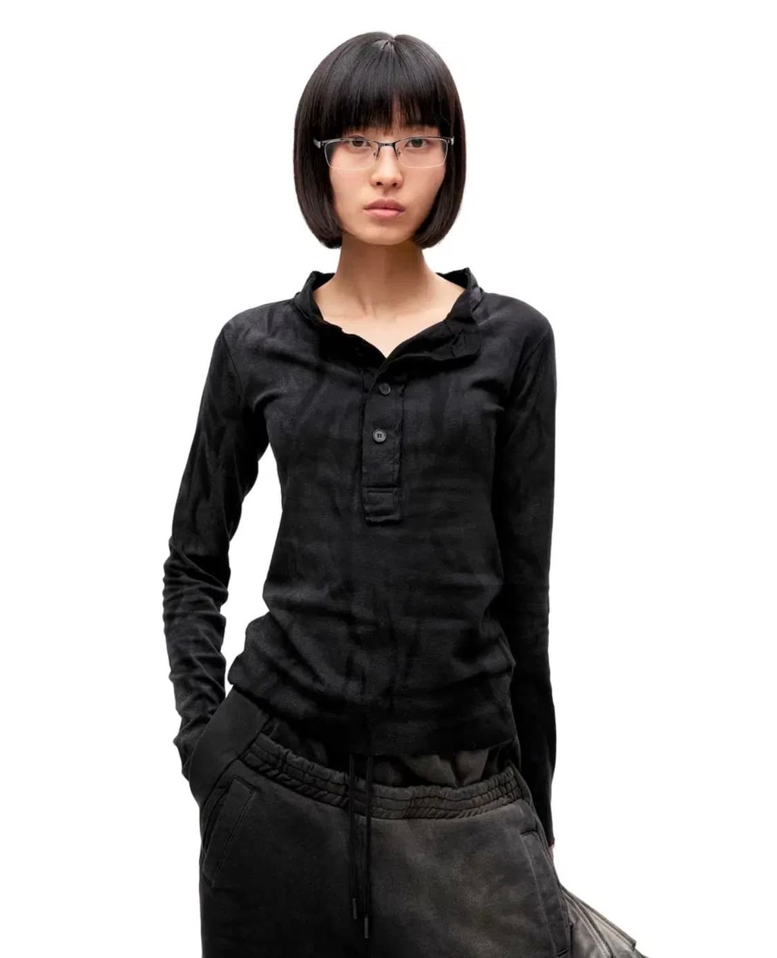 로딩룸 loadingroom 버튼 고스트 탑 블랙 1사이브 상품이미지1