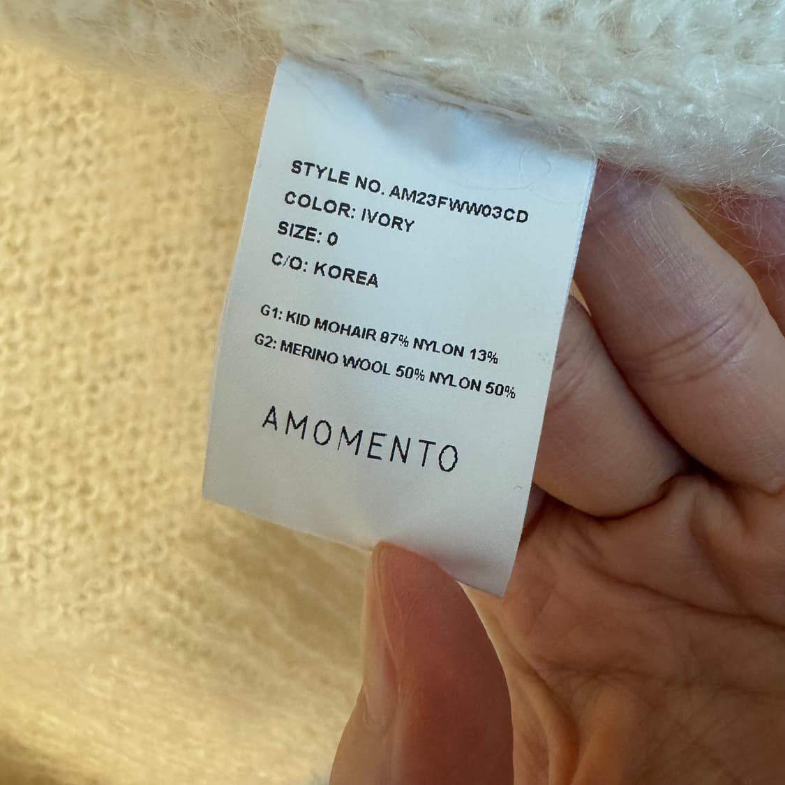 아모멘토 뉴그랜마 가디건 아이보리 상품이미지5