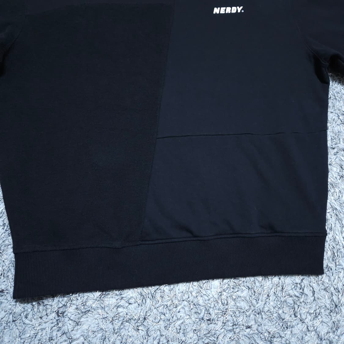 널디) M(100~) 남자 오버핏 검정맨투맨 스웨트셔츠 / 왕눈이샵 상품이미지5