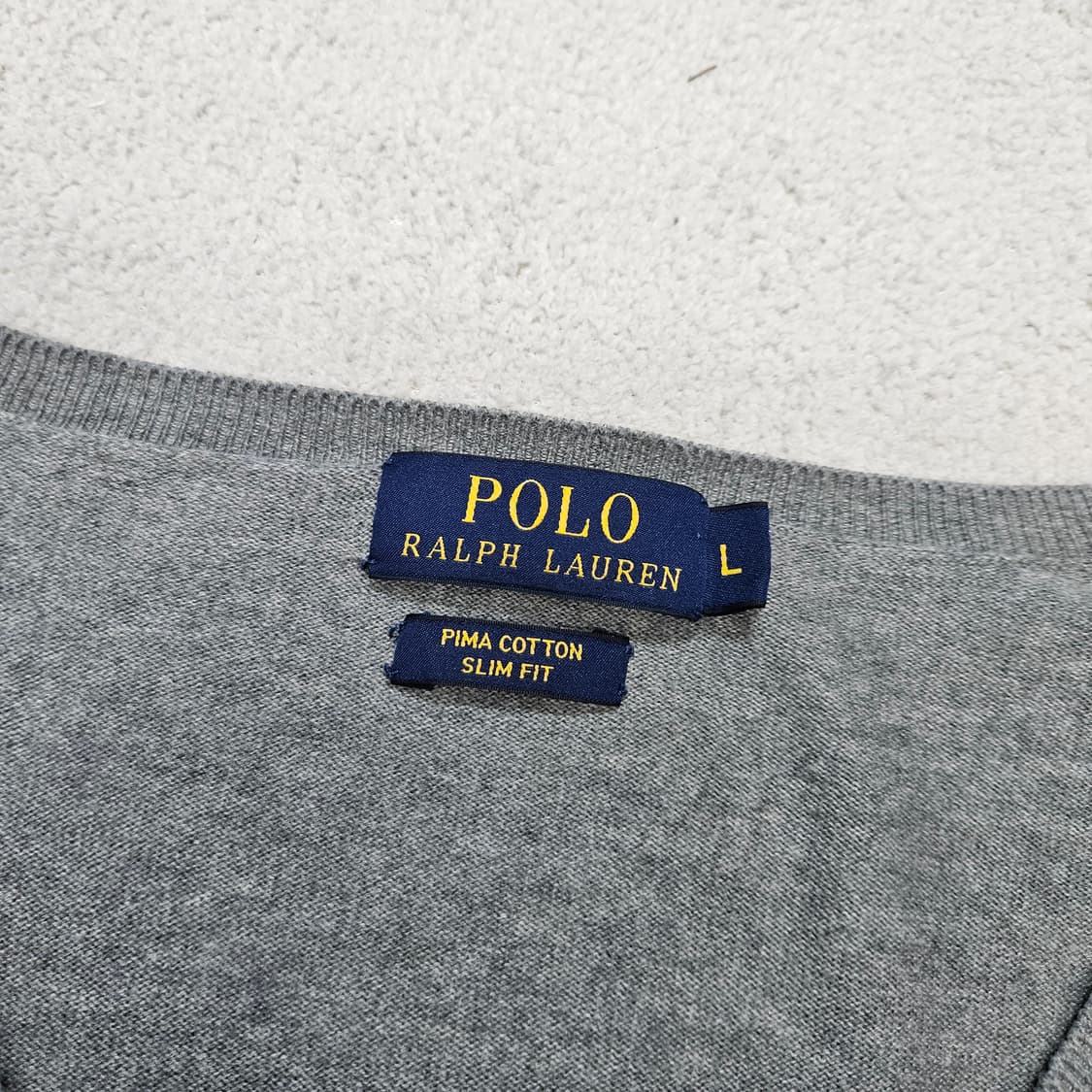 폴로 랄프 로렌 피마 코튼 브이넥 니트 L 상품이미지4