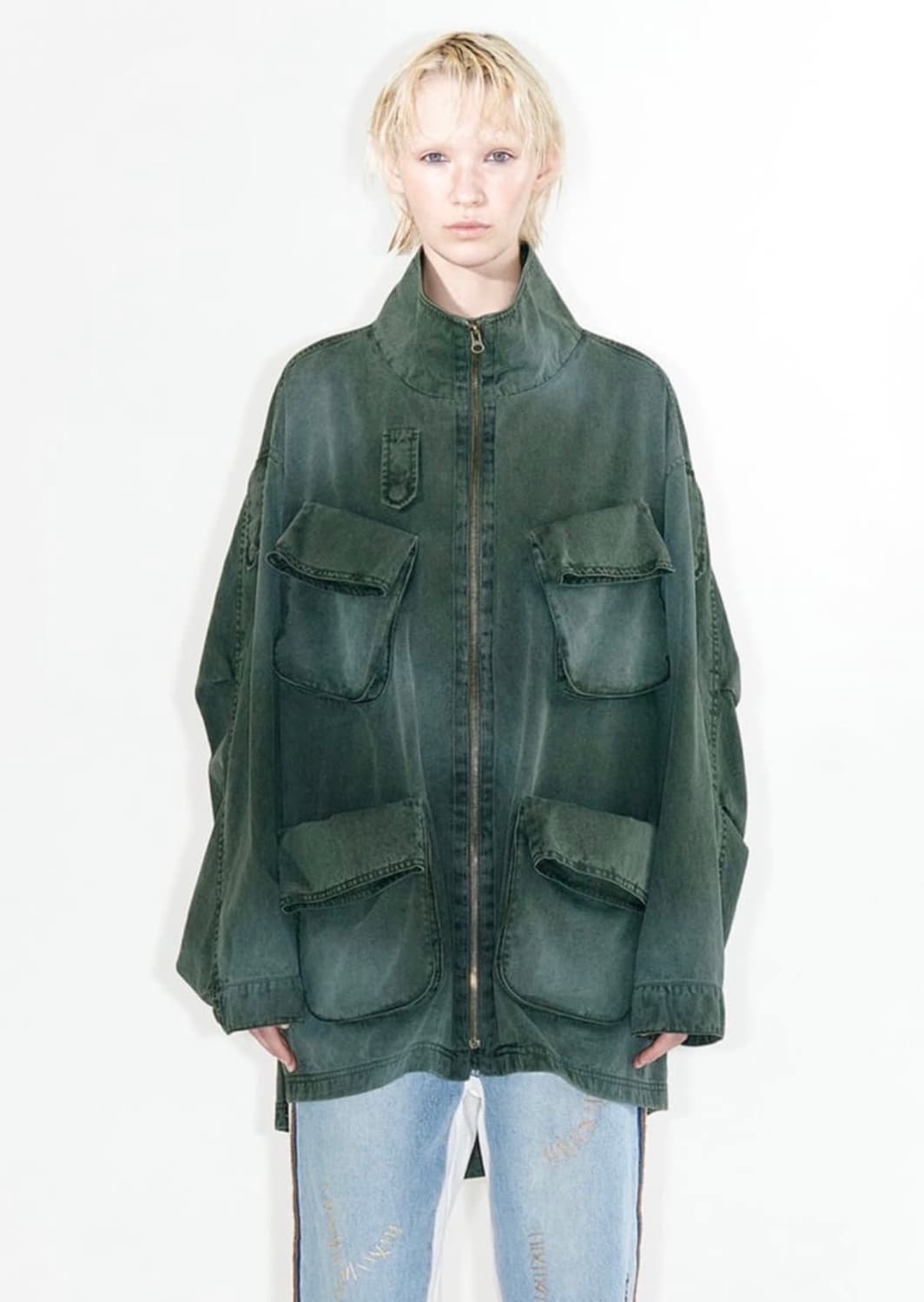 openyy cargo pocket field 카고포켓필드자켓 카키 상품이미지3