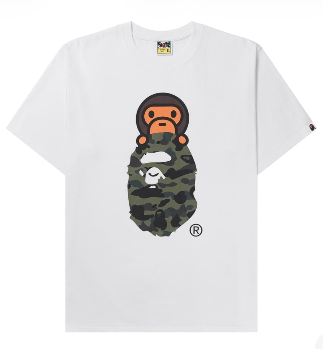 베이프 1st 카모 마일로 온 에이프 헤드 티셔츠 화이트 XXL 상품이미지1