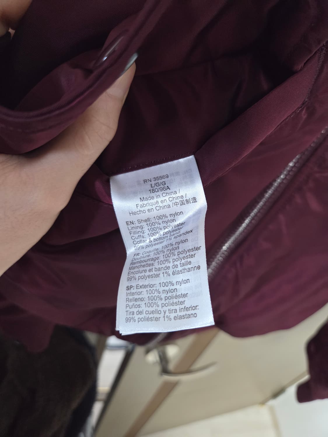 알파인더스트리 헤리티지 MA-1 마룬 L 거의 새상품 상품이미지9