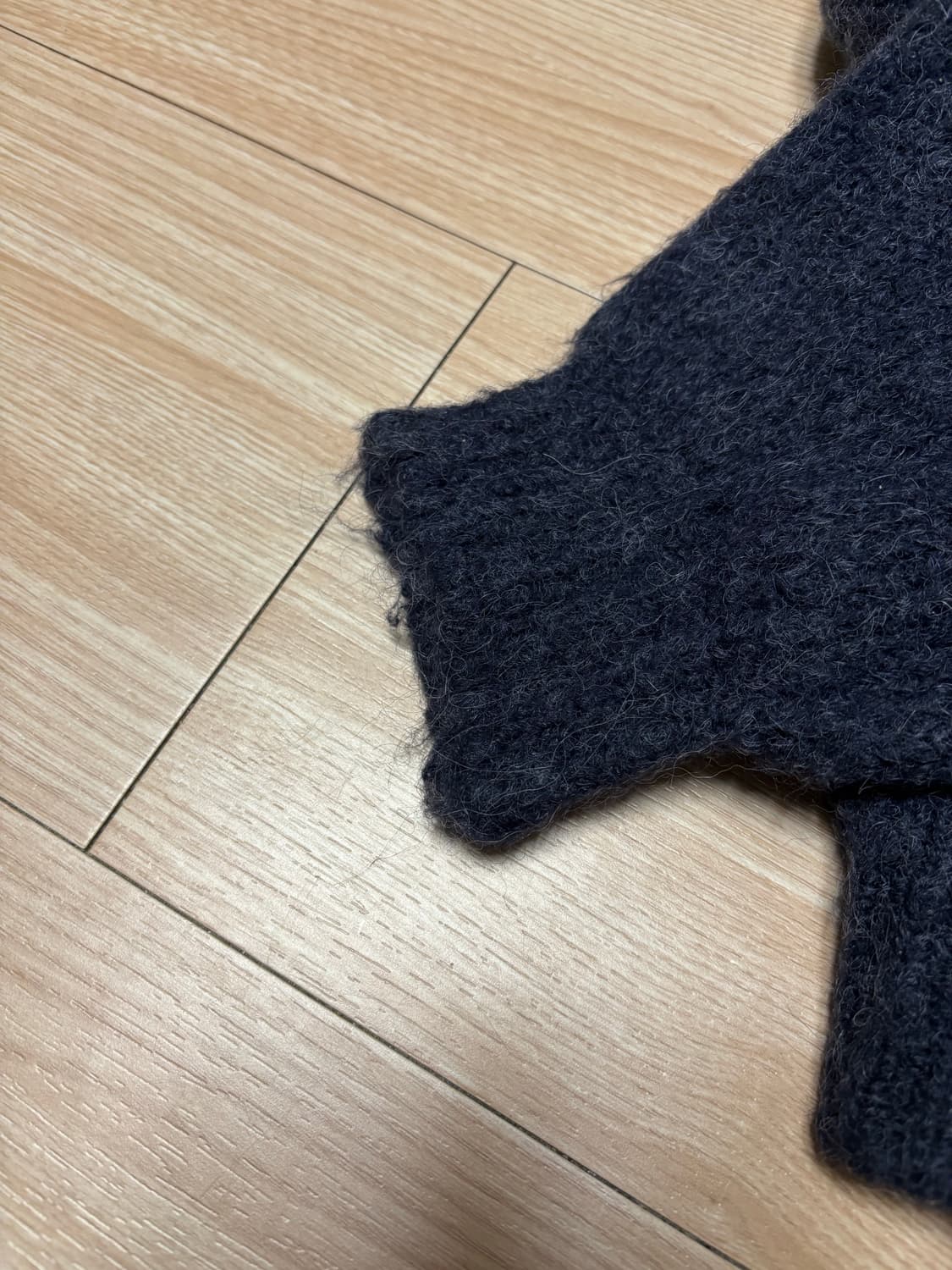 크롭 헤어리 니트 가디건 상품이미지5