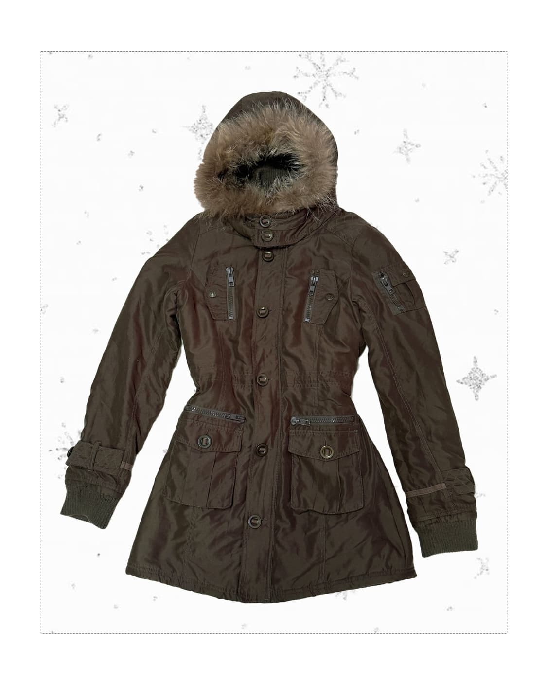 y2k 갸루 카키 야상 상품이미지1