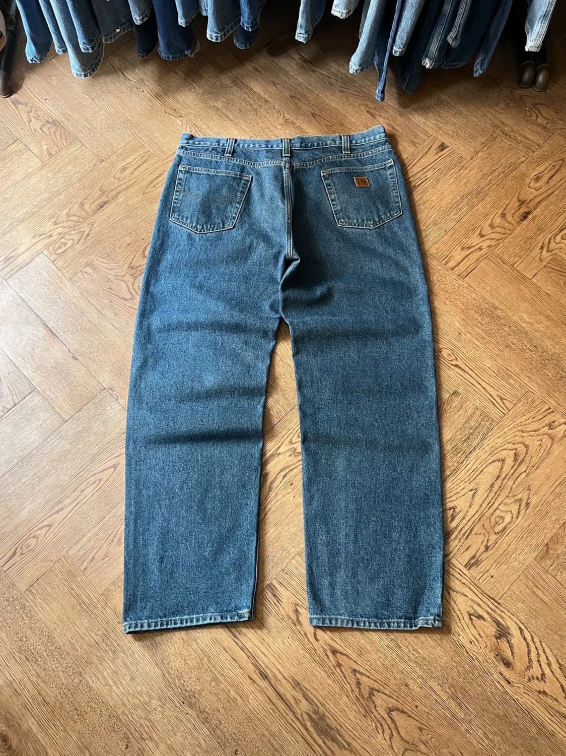 [40]칼하트 USA 미디엄블루 와이드 워크 데님 팬츠 상품이미지1