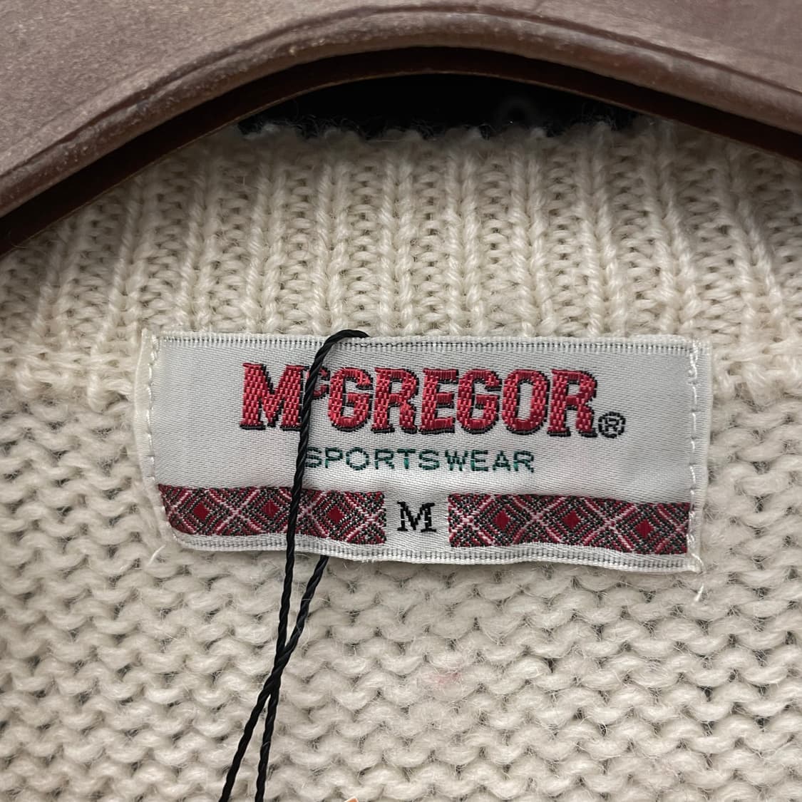 90s 맥그리거 패턴 케이블 라운드 넥 니트 스웨터 상품이미지6