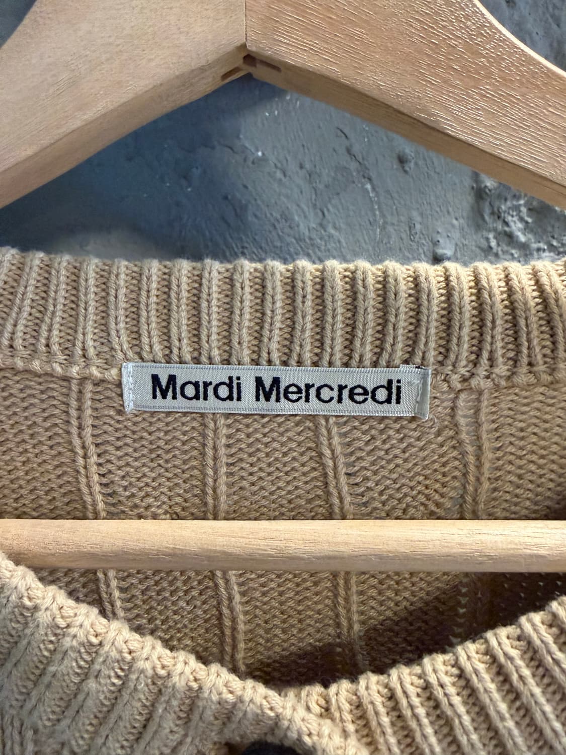 ONE Mardi Mercredi 케이블 보더 플라워 가디건 베이지 상품이미지6