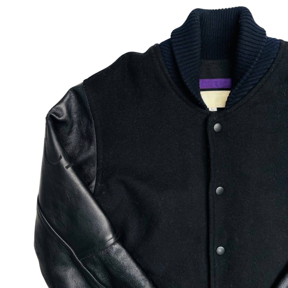 일본 빈티지 스페이드 음각 울 레더 바시티 자켓 L 상품이미지2