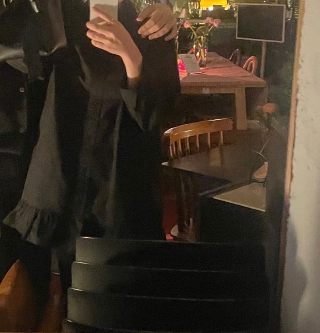 필로컬리 프릴 미니셔츠드레스(블랙) 상품이미지3