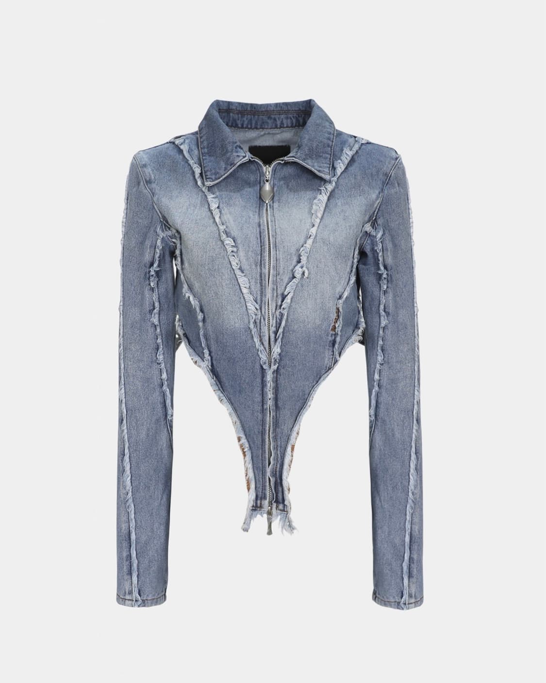 배드블러드 트위스트 데님 크롭 컷오프 자켓 상품이미지1