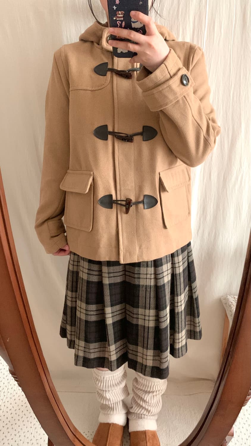 빈티지 브라운 숏 떡볶이 코트 상품이미지3