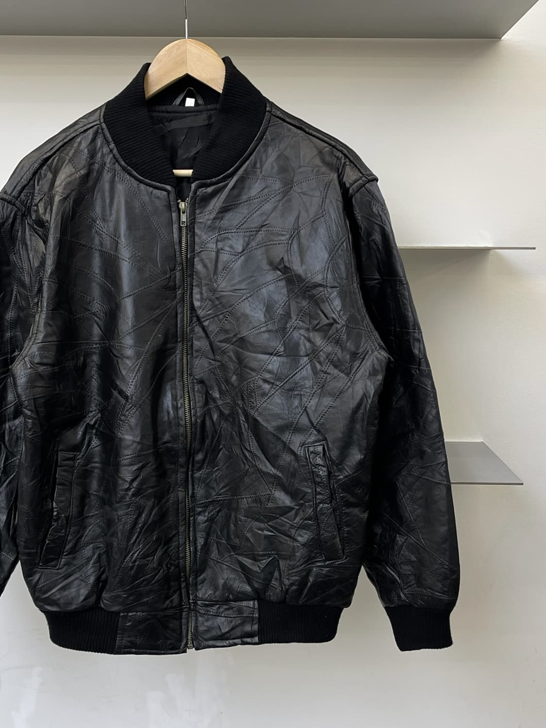 빈티지 90s 패치워크 램 레더 자켓 상품이미지2