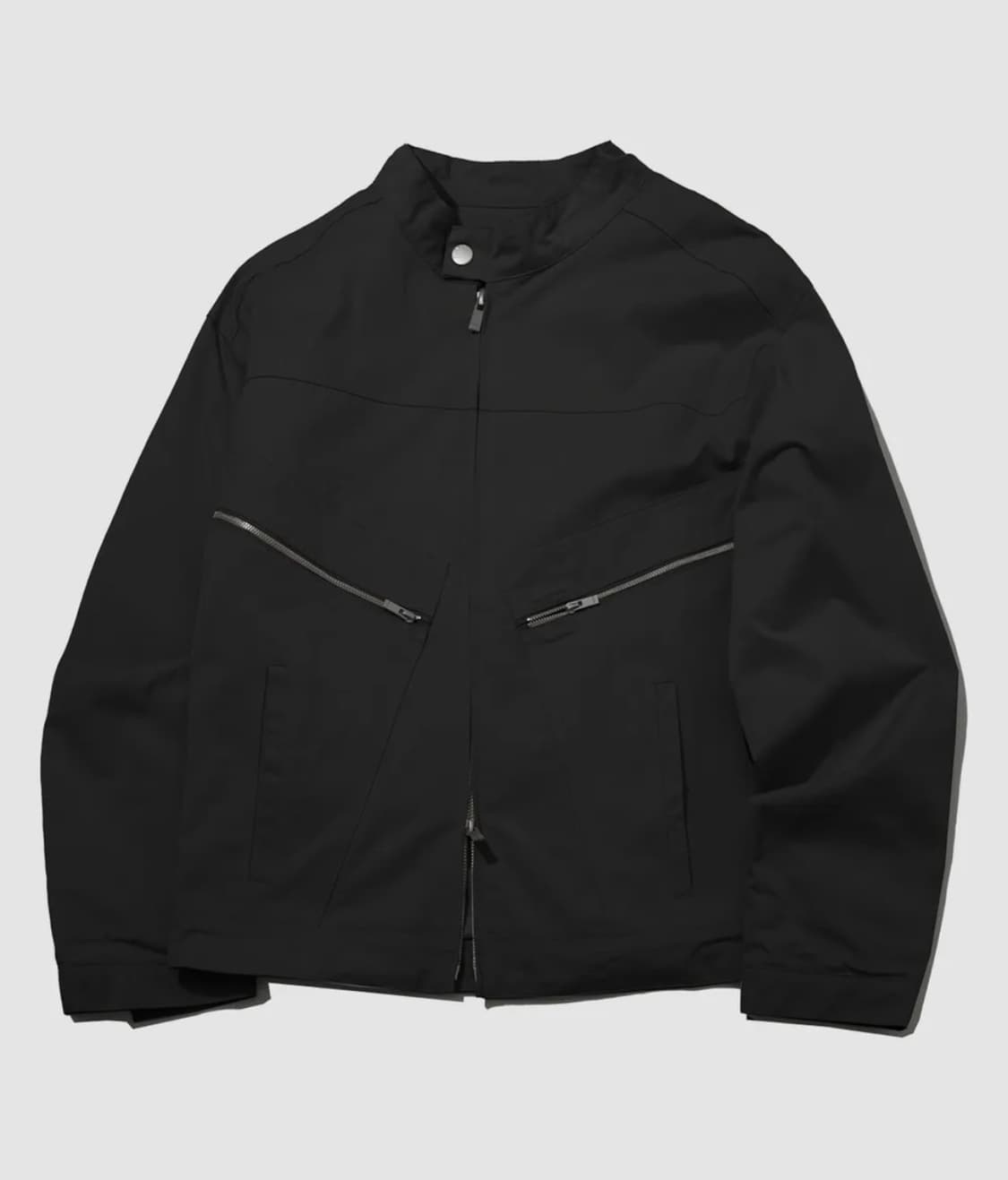 넥라인 스냅 버튼 베이직핏 디테일 투웨이 코튼 자켓 상품이미지1