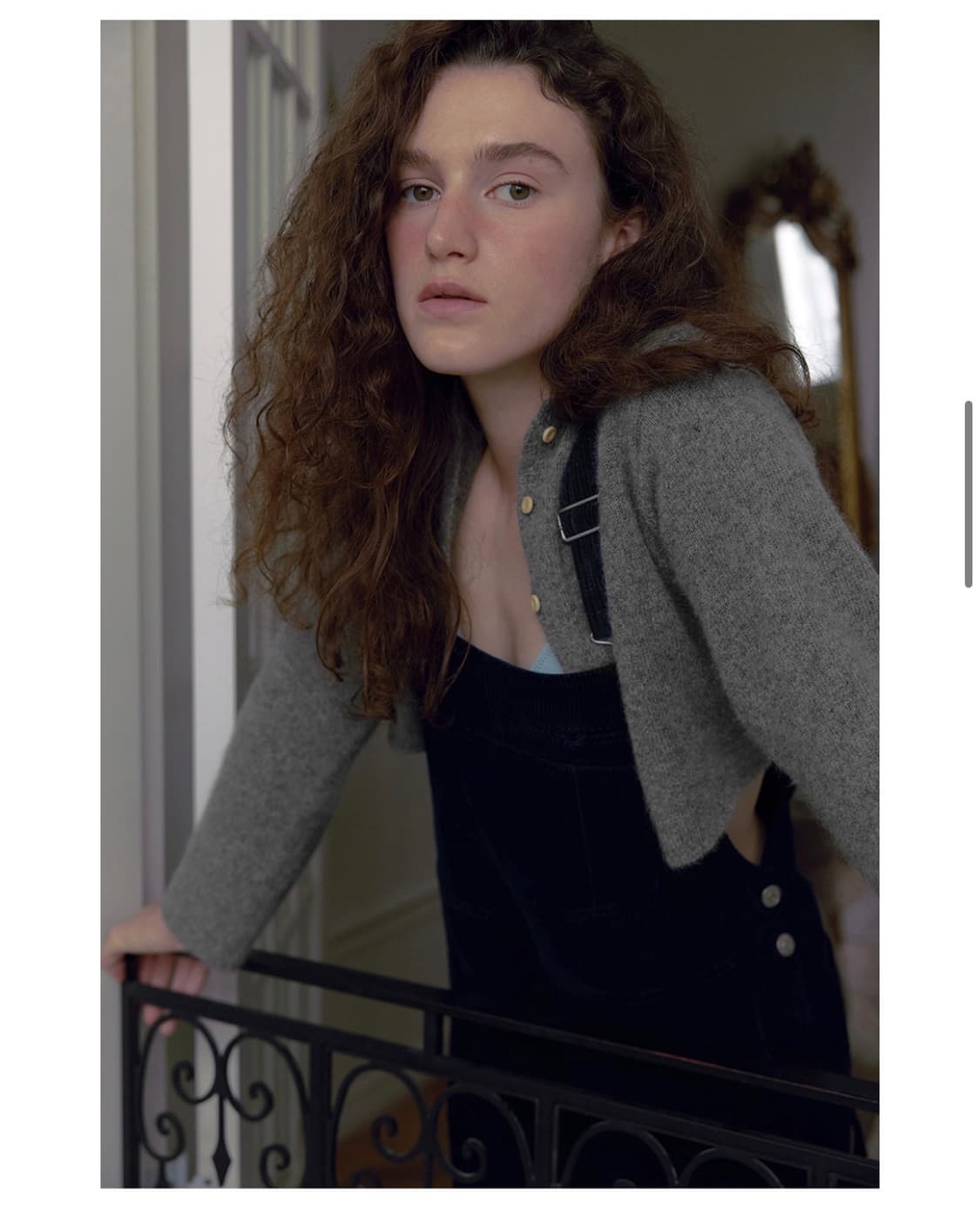 오버듀플레어 라쿤 미니 가디건 그레이 상품이미지1