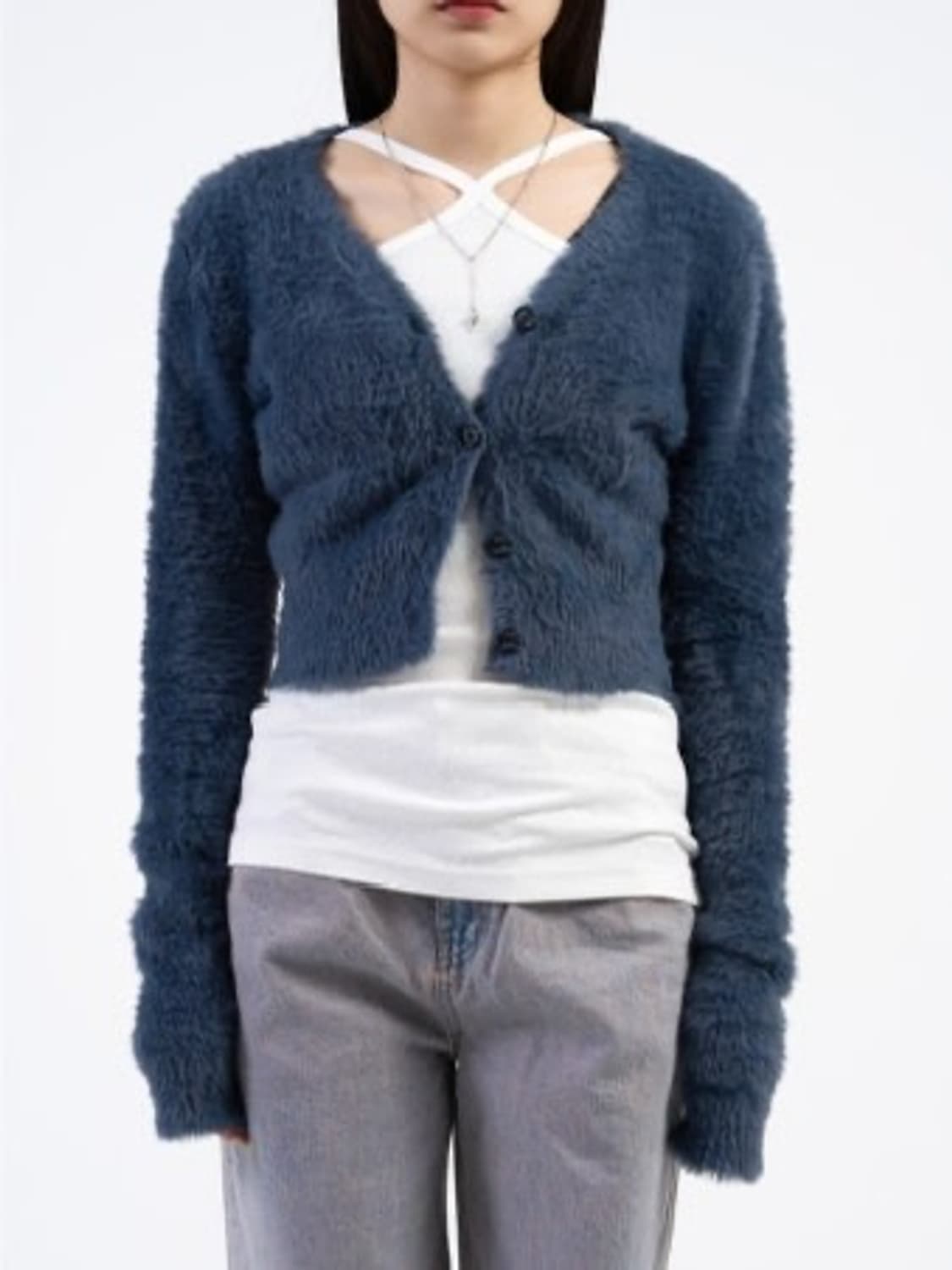 애즈온 마카롱 가디건 블루그린  상품이미지2