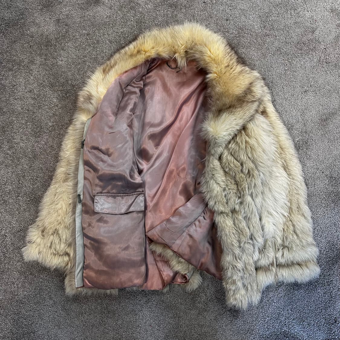 빈티지 아이보리/그레이 사가폭스 퍼자켓M 상품이미지2