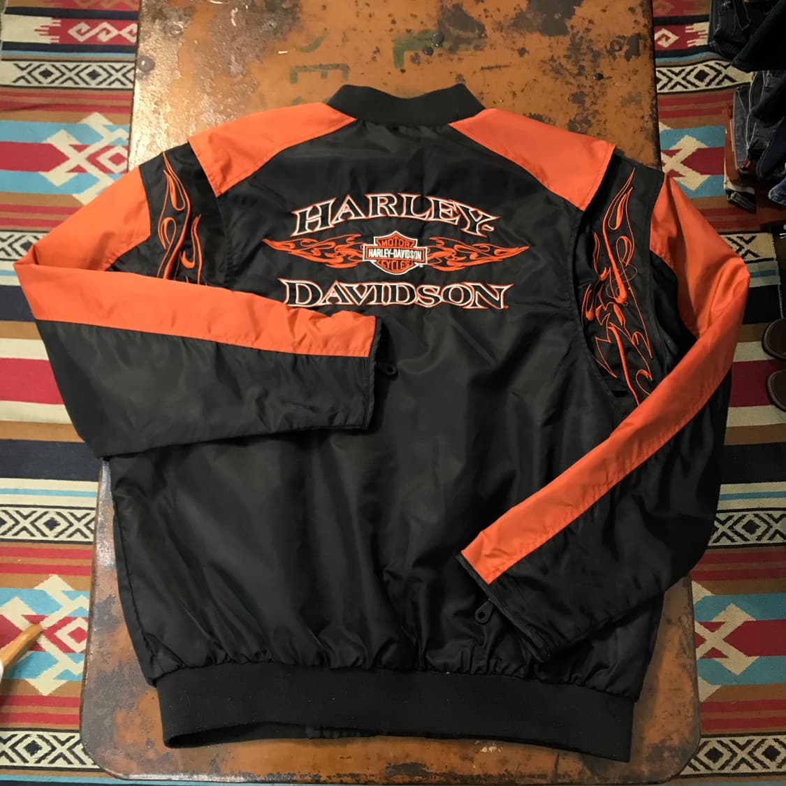 할리데이비슨 블랙 컬러링 바이커 자켓 남성 102 105 여성 오버핏 상품이미지2