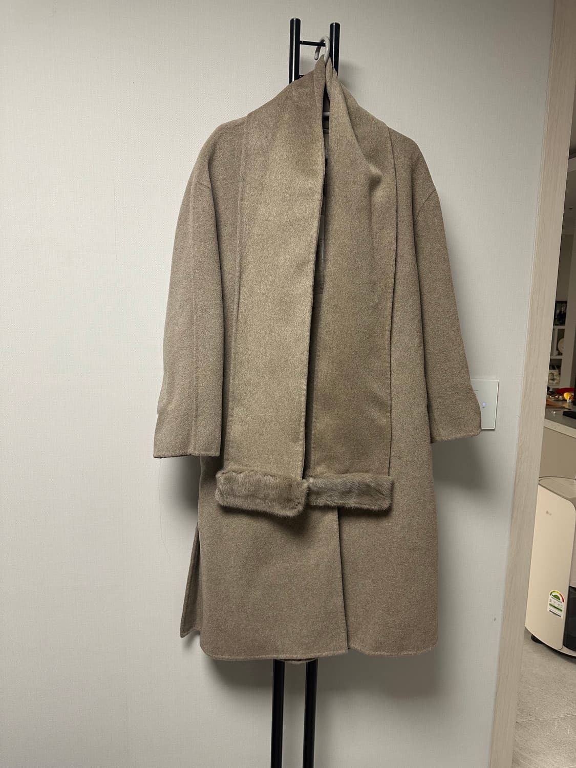 W9 핸드메이드 캐시미어  리얼밍크 머플러 코트-M사이즈 (새상품) 상품이미지4