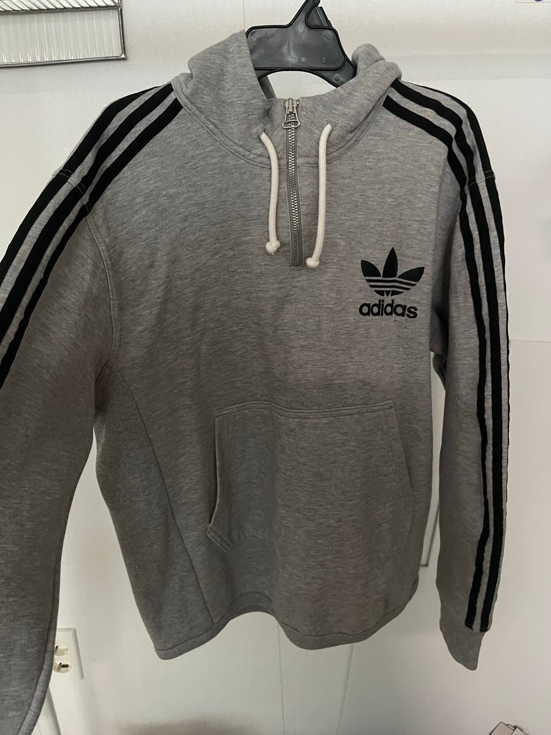 아디다스 반집업 테리후드티(그레이/100) 상품이미지1