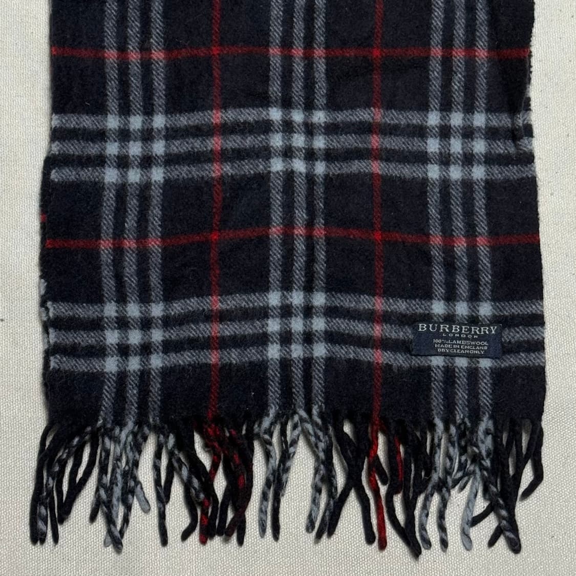 OS 버버리 네이비 노바체크 램스울 머플러 상품이미지1