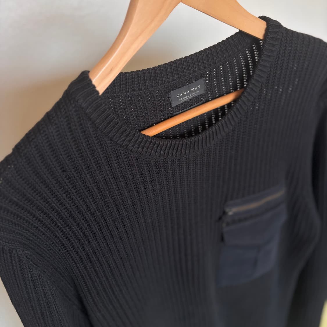 자라 ZARA 블랙 니트 포켓 빅사이즈 XL 골지  상품이미지2