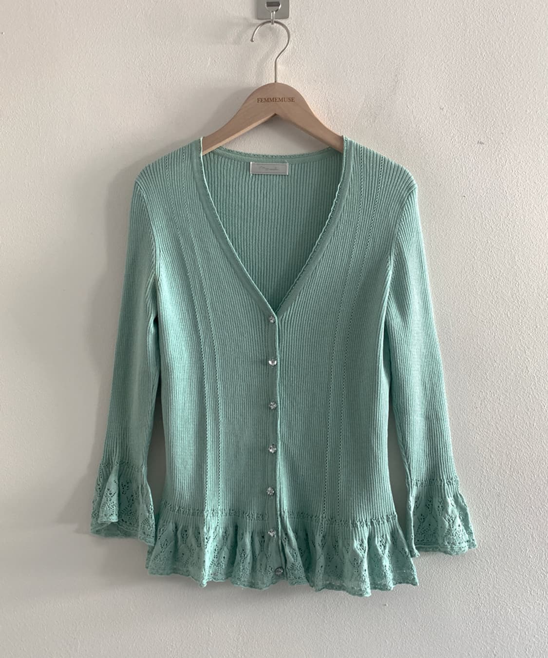 Ethnic Punching Pearl Button Cardigan 상품이미지1