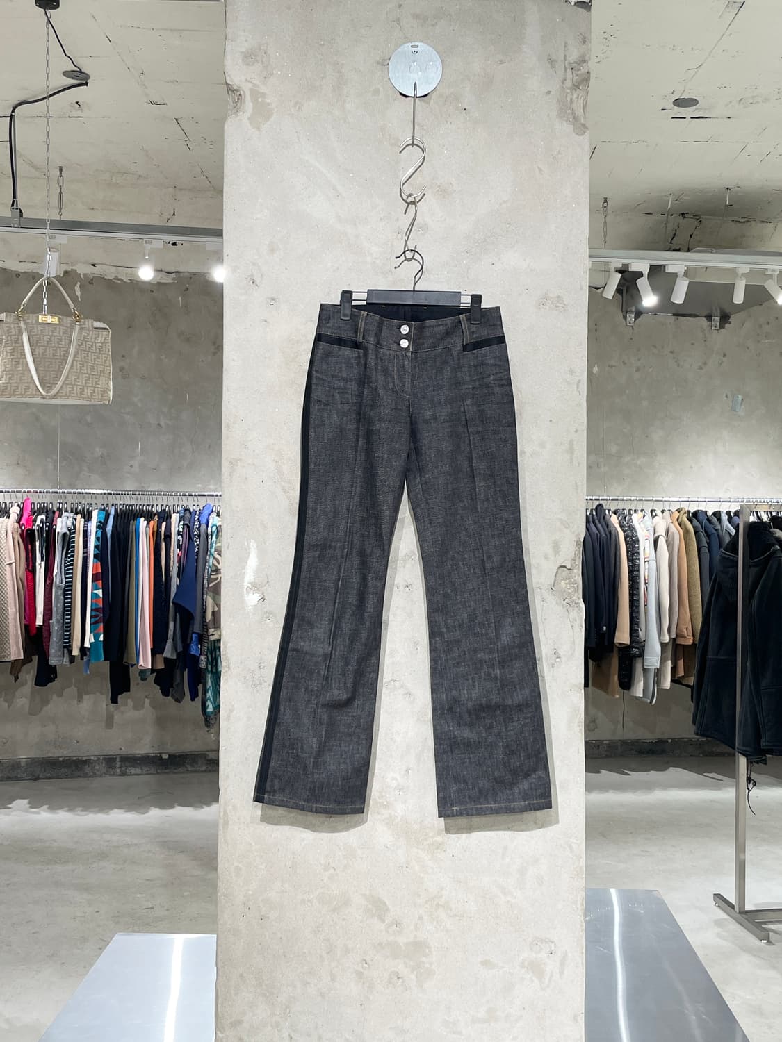 돌체 앤 가바나 흑청 패널 세미 부츠컷 데님 팬츠 상품이미지1