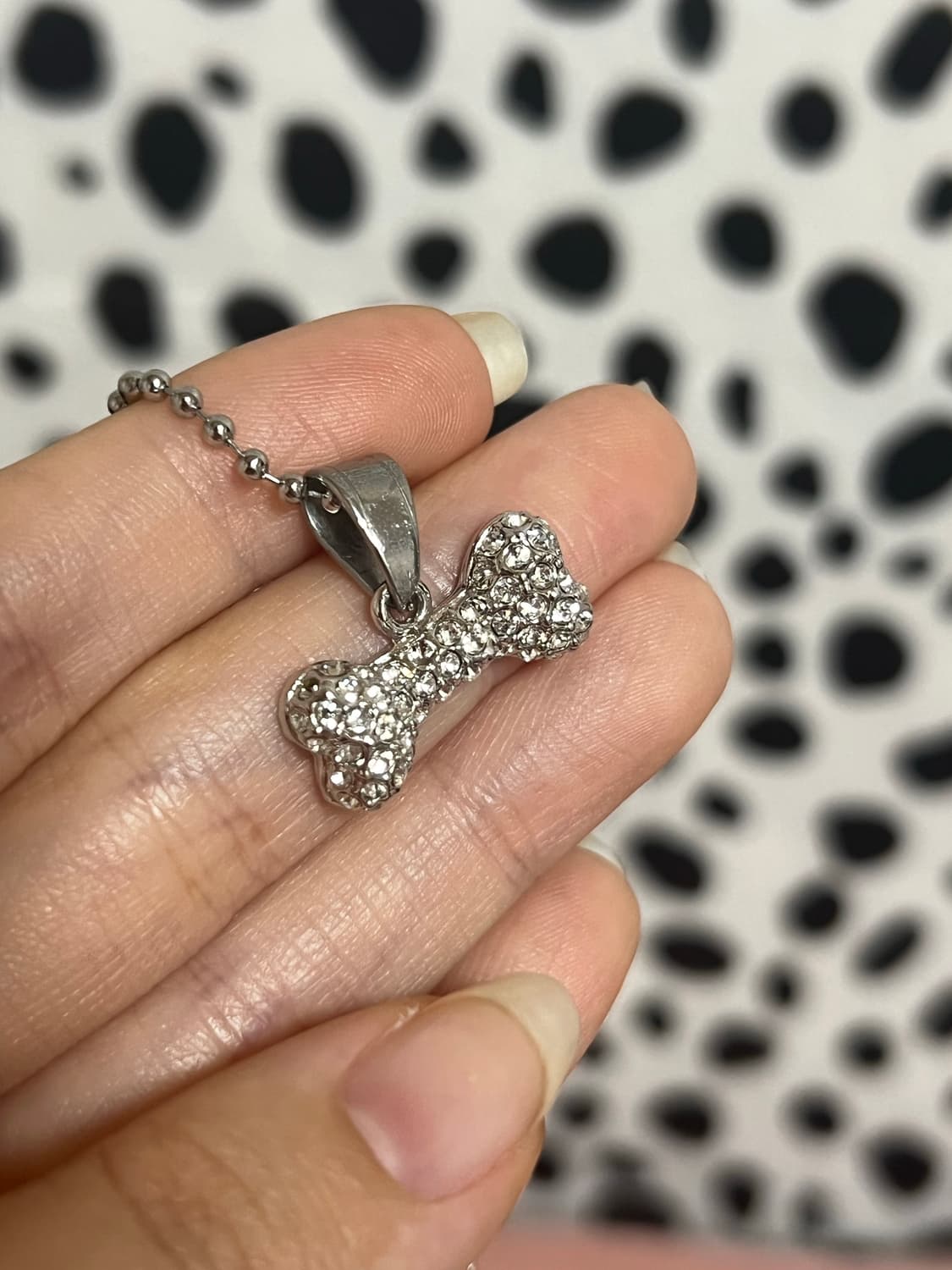 갸루 펑크 큐빅 강아지 뼈다귀 데일리 목걸이 상품이미지4