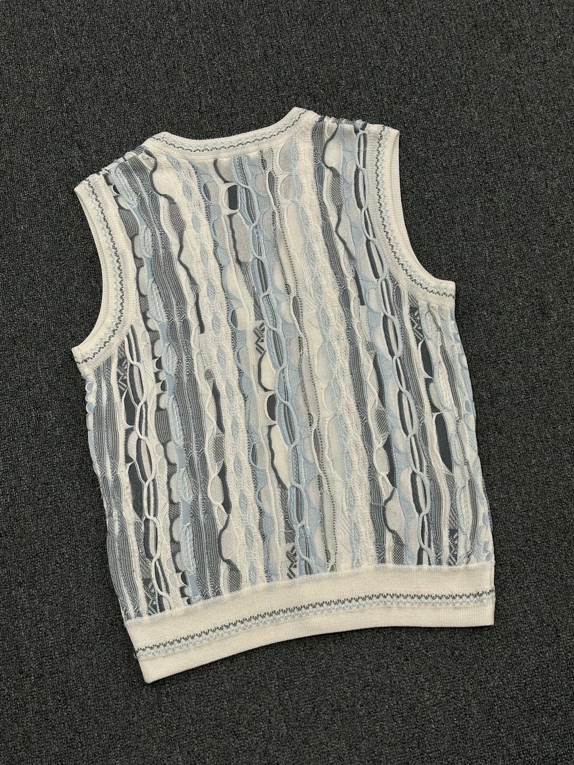 L)쿠지 빈티지 패턴 케이블 니트 베스트 상품이미지2