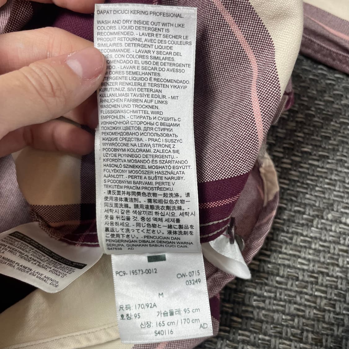 리바이스 아이보리 버건디 체크 투포켓 체크셔츠 M 상품이미지8