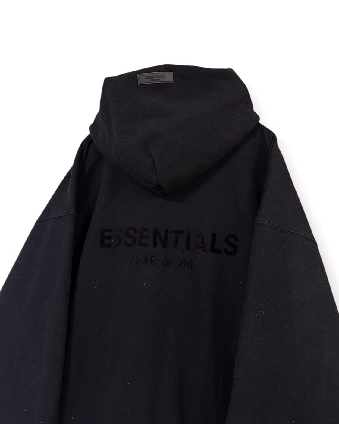 피오갓 에센셜 백로고 블랙 후드티 상품이미지2
