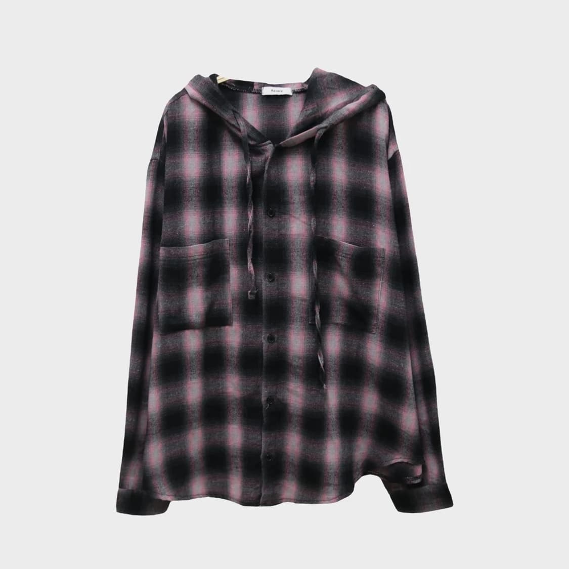 REVERE 핑크 체크 후드 셔츠 63277 상품이미지1