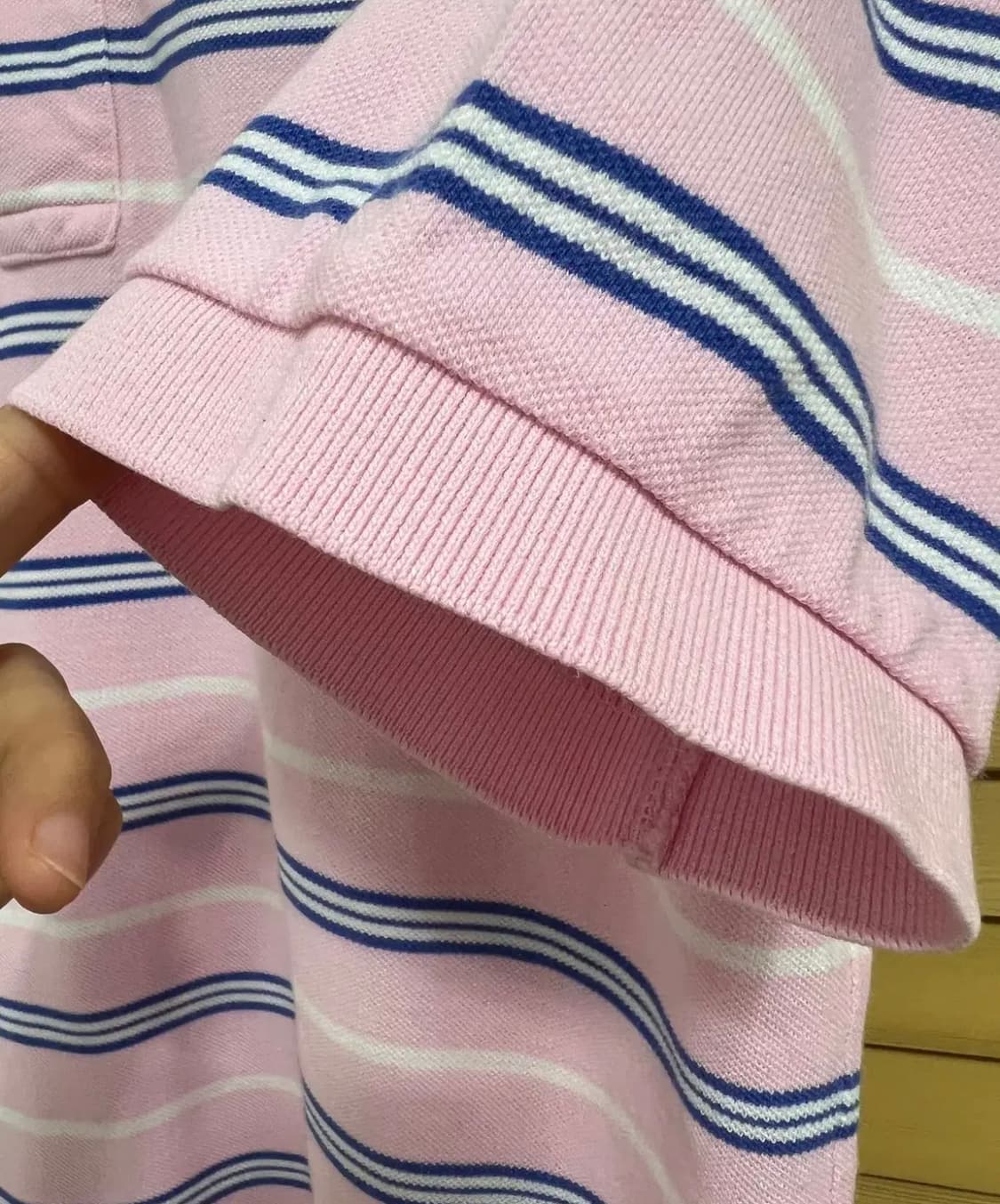 폴로랄프로렌 남성 핑크스트라이프 PK카라반팔티셔츠 L 상품이미지4