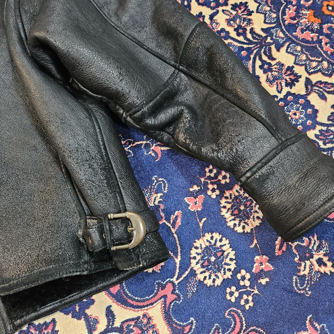 베르사체 90's 빈티지 워시드 가죽 양털 무스탕  상품이미지9