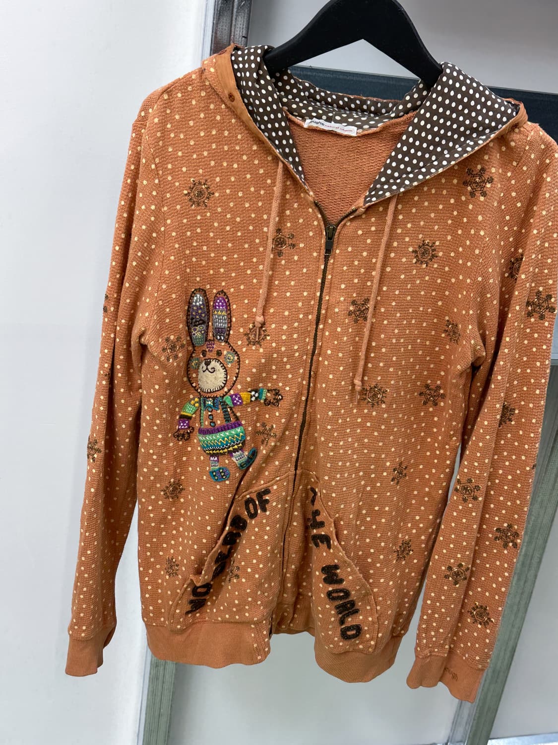 orange dot rabbit zip hoody 상품이미지4