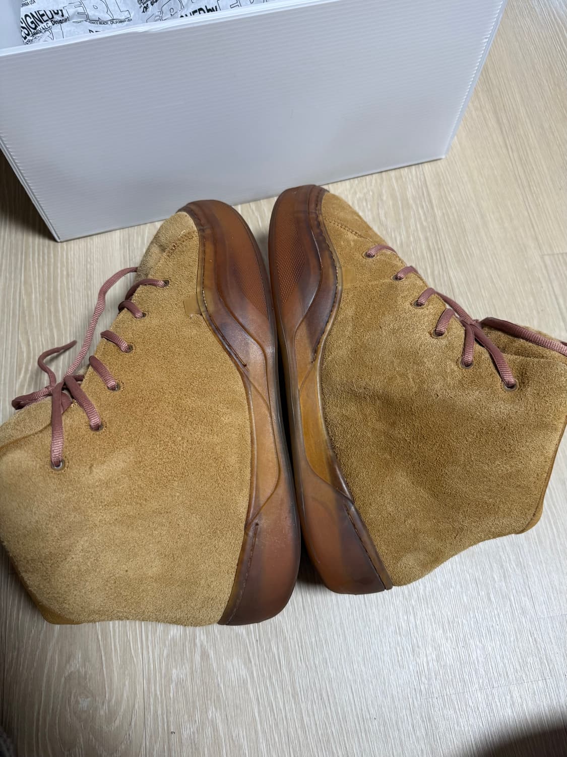 ERL 뱀프 스웨이드 브라운 하이탑 스니커즈 300 상품이미지4