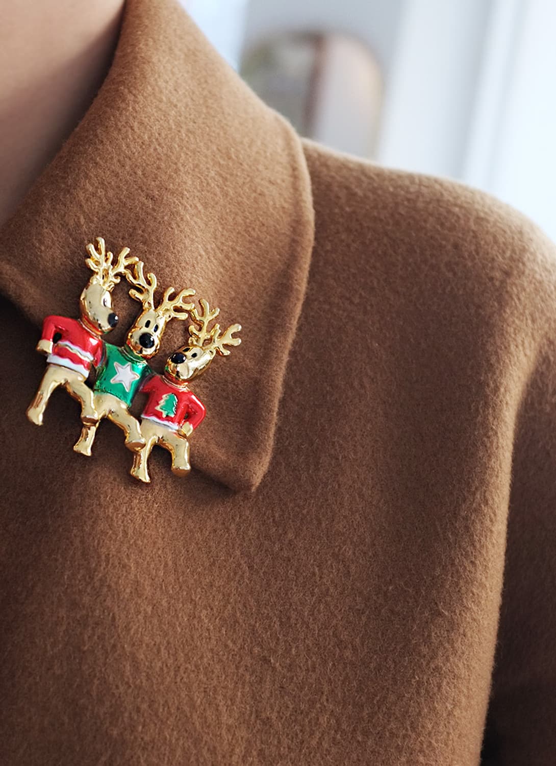 1980s 귀여운 크리스마스 루돌프 빈티지브로치  상품이미지2
