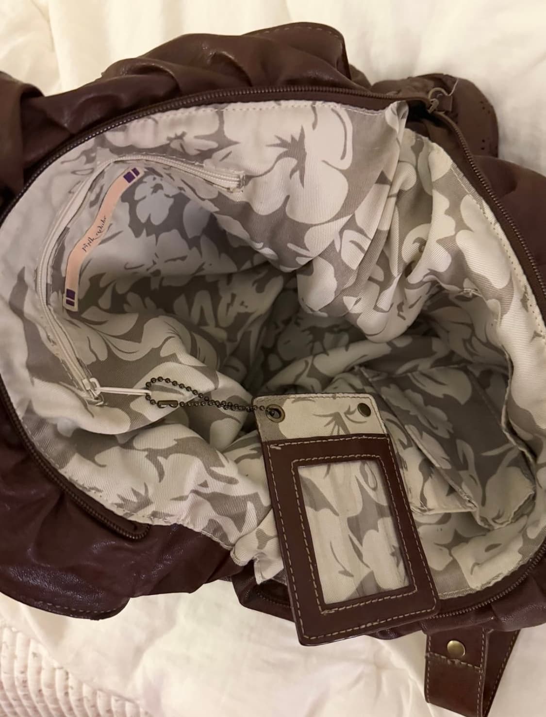 그런지페어리 브라운 레더 셔링 숄더백 모리걸 하구미 보헤미안 상품이미지5