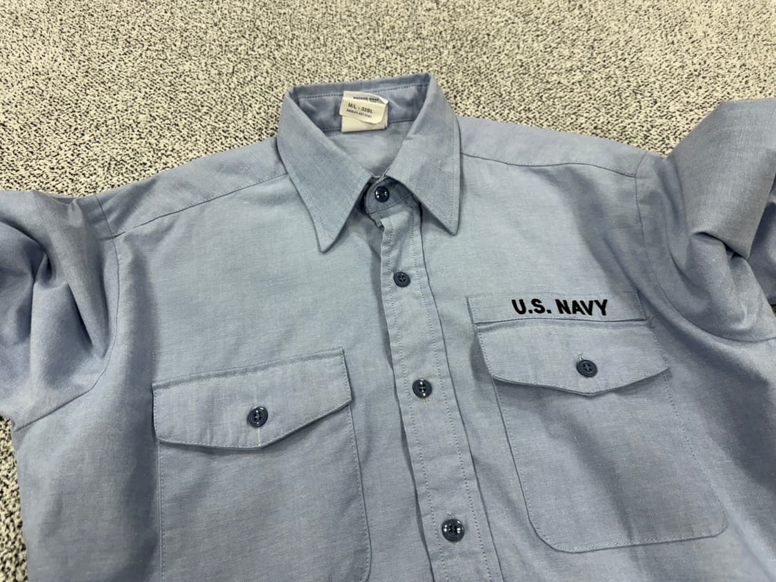 US NAVY 미해군 유틸리티 샴브레이셔츠 상품이미지2