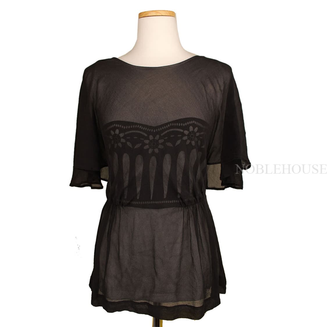 씨바이끌로에 블랙 실크 이중 블라우스(38) 상품이미지1