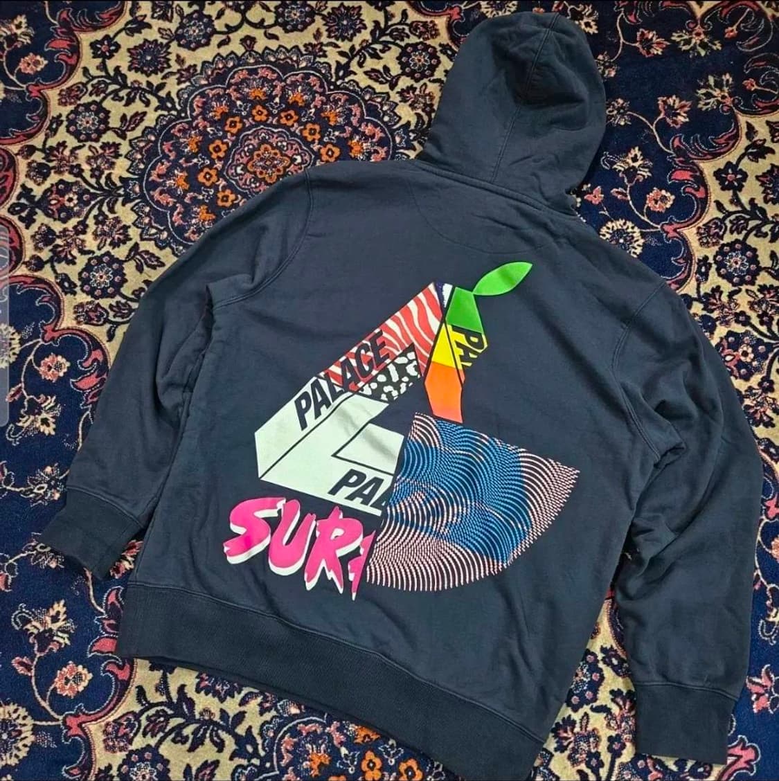 팔라스(PALACE) 믹스업 네이비 후드 티셔츠 L size 상품이미지1