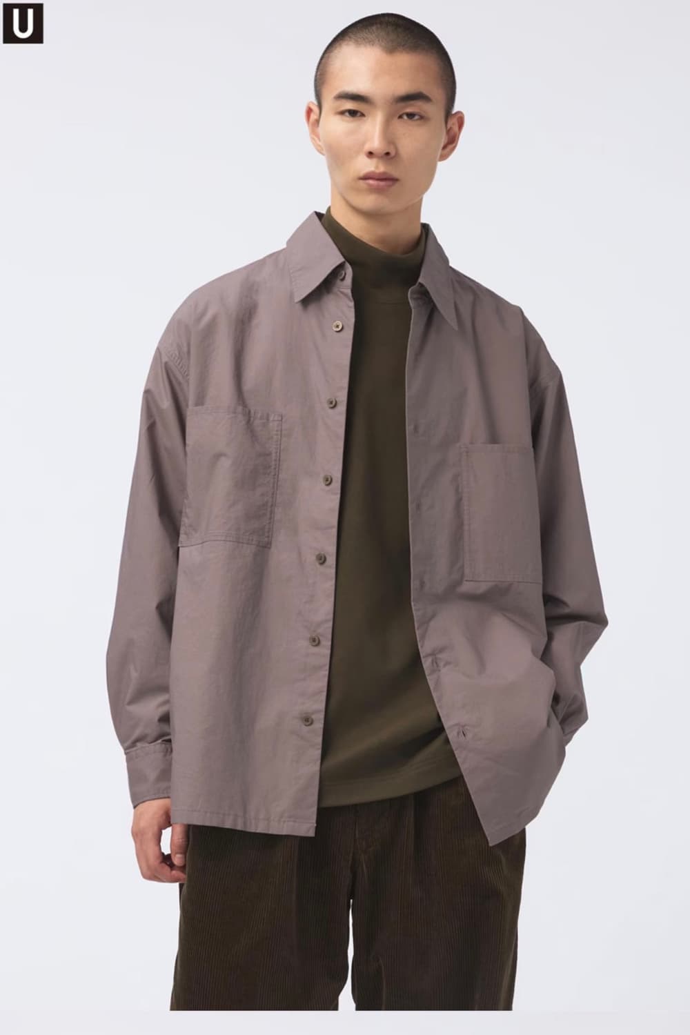 L)24fw 유니클로 u 유틸리티 셔츠 퍼플 상품이미지1