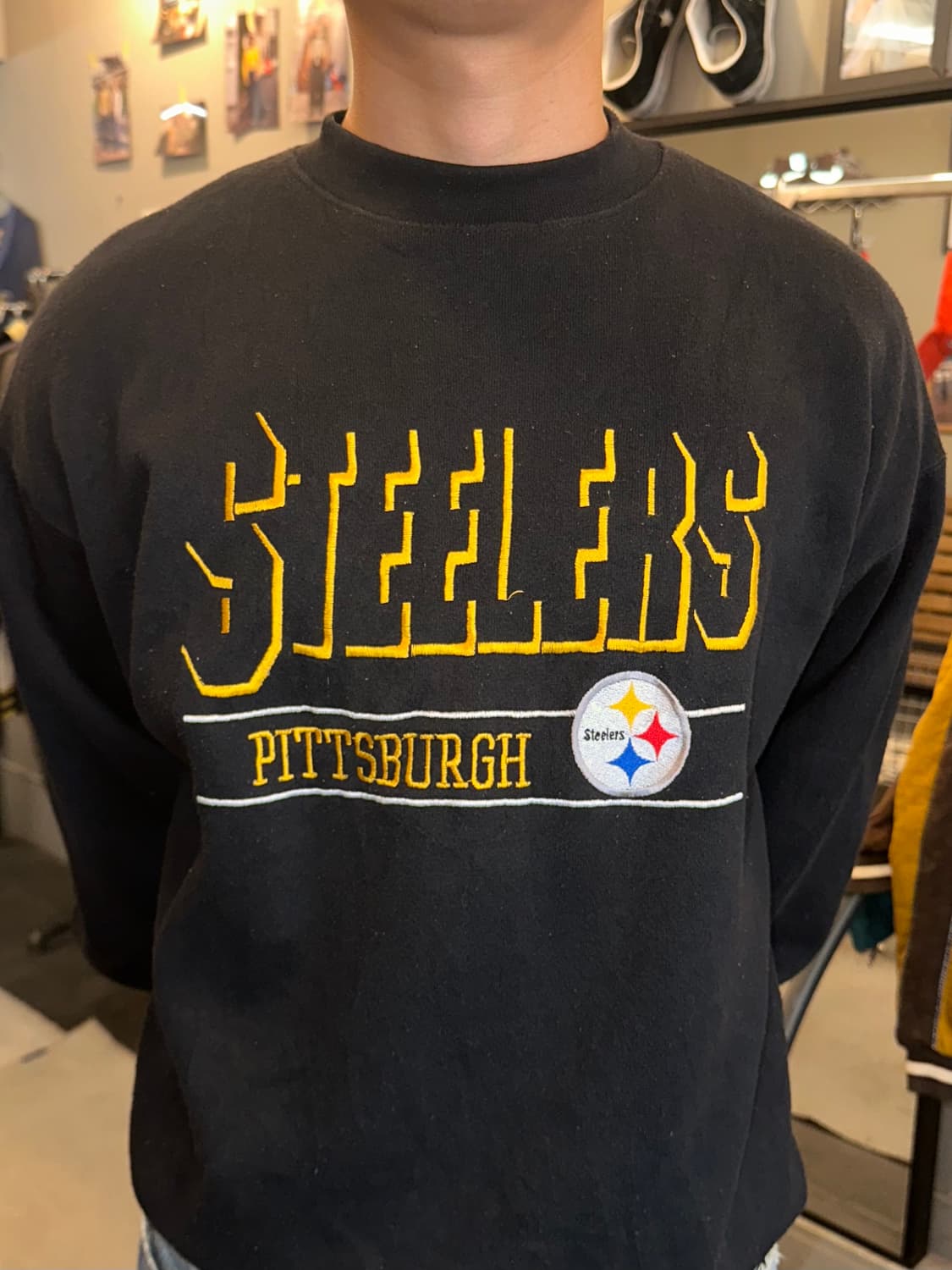 90’s Logo Pittsburgh Steelers sweatshirt 상품이미지3