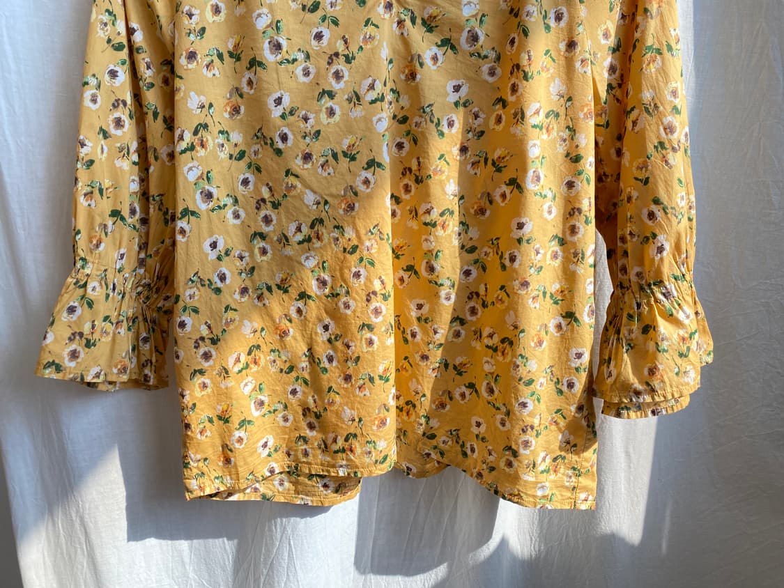 옐로우 플라워 7부블라우스(L) 상품이미지5