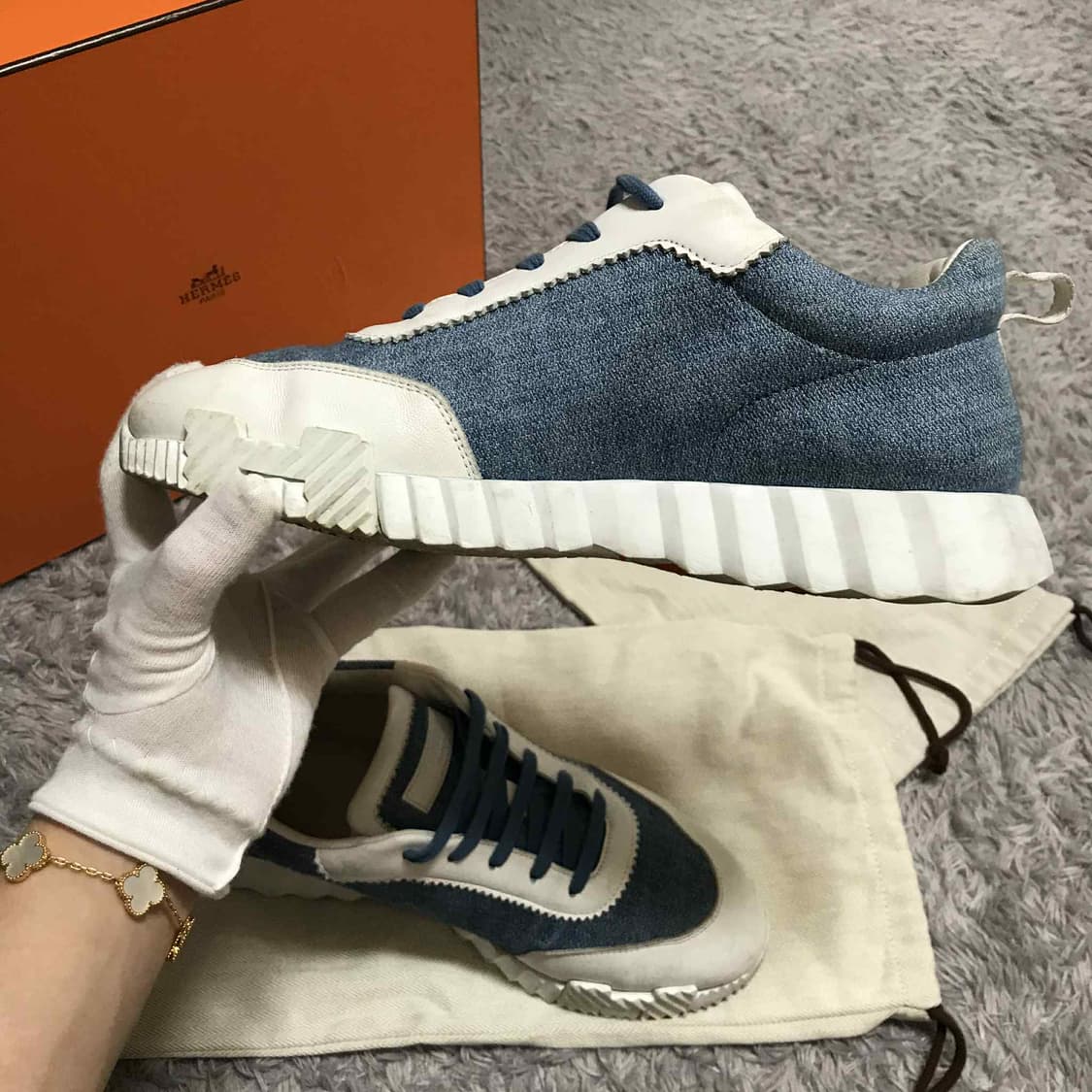 {클로젯}[41][풀구성]에르메스 바운싱 데님 스니커즈 상품이미지4