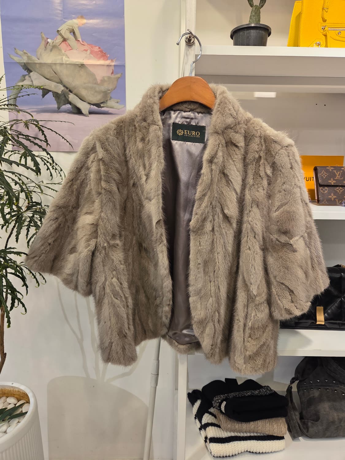 유로콜렉션 크롭 밍크 자켓 상품이미지1